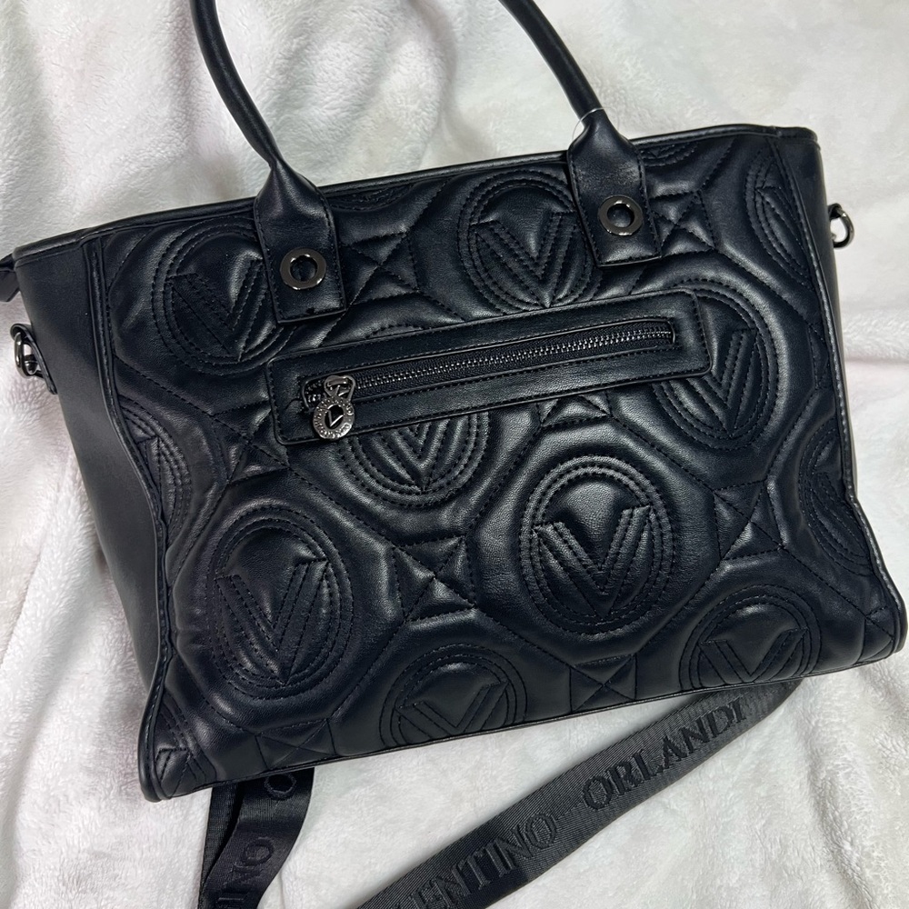 Valentino Black Quilted Leather Tote